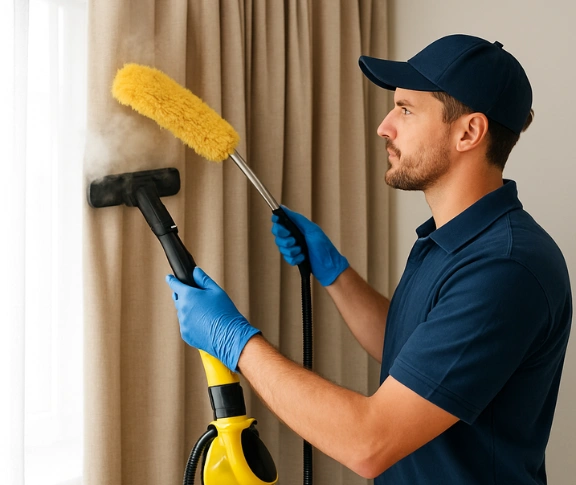 Trusted residential curtain cleaning technician Matty Curtain Cleaning carindale QLD