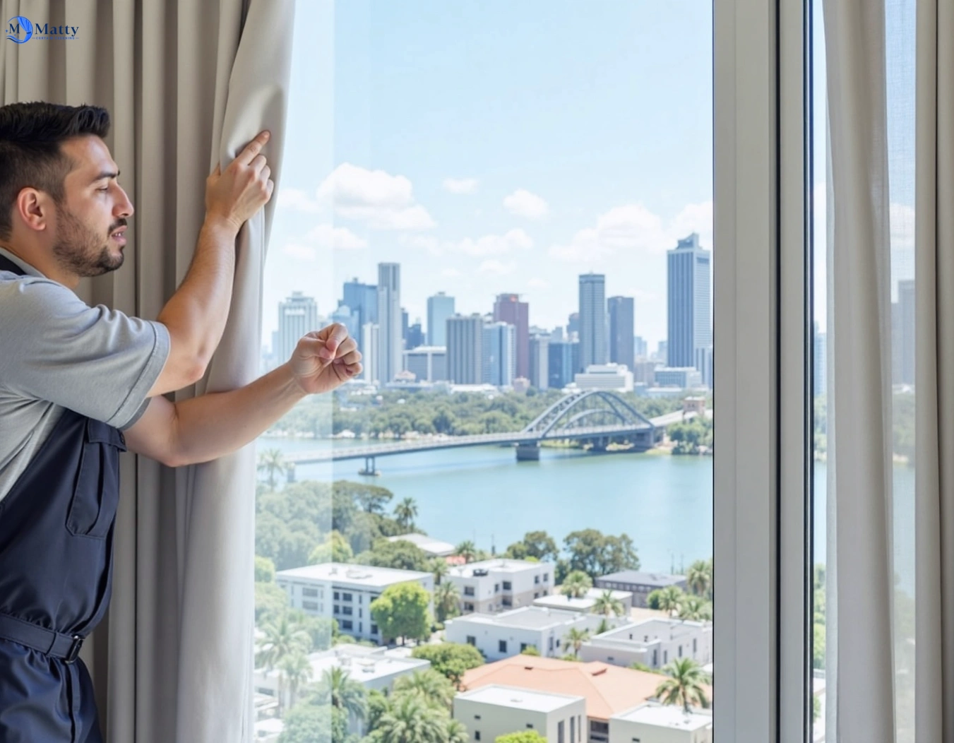 Professional curtain steam cleaning service carindale QLD by Matty Curtain Cleaning